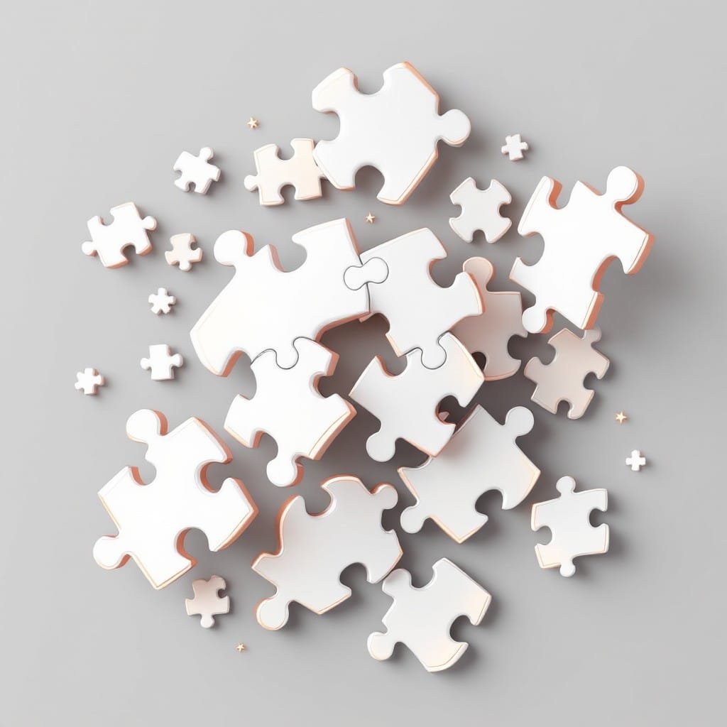 StockCake-Floating Puzzle Spiral_1743824094 OKR versus poor planning