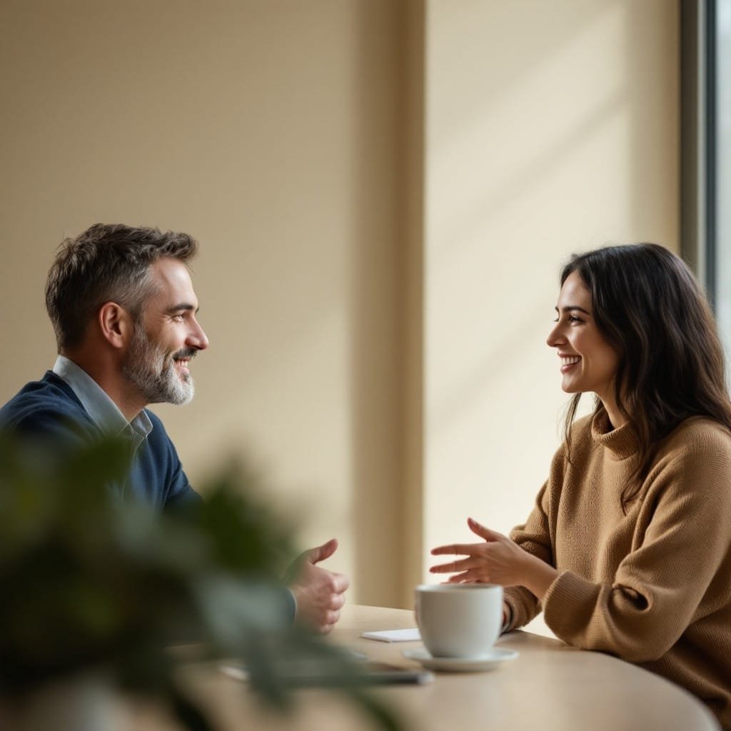 StockCake-Professional Casual Conversation_1746158519 OKR is people oriented